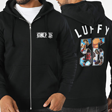 One Piece - Sudadera con capucha y cremallera Luffy Foot Negro