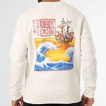 One Piece - Sudadera Kanagawa Beige de cuello redondo