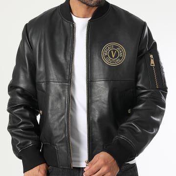 Versace Jeans Couture - 77GAVP06-CPPS3 Cazadora Bomber de Piel Oro Negro