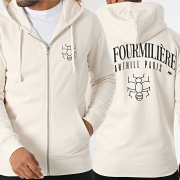 Anthill - La Fourmilière Beige Zwart Hooded Zip Sweat Top
