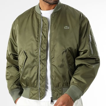 Lacoste - Bomber Logo Brodé Crocodile Vert Kaki
