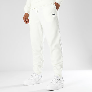 Lacoste - Pantalon Jogging Logo Crocodile Blanc