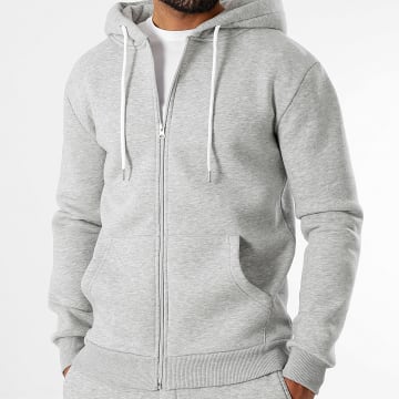 LBO - Sweat Zippé Capuche 3627 Gris Chiné