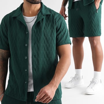LBO - Ensemble Chemise Manches Courtes Et Short Jogging 0263 Vert Bouteille