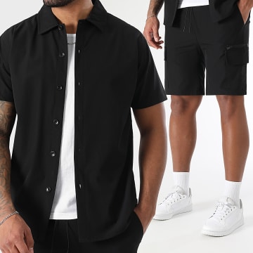 LBO - Ensemble Chemise Manches Courtes Et Short Cargo 0268 Noir