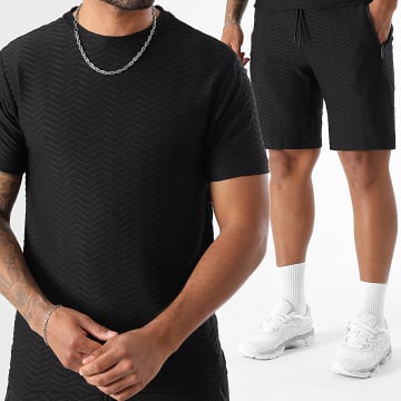 LBO - Ensemble Tee Shirt Et Short Jogging Waves 0282 Noir