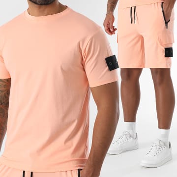 LBO - Ensemble Tee Shirt Et Short Jogging Cargo 0283 Corail