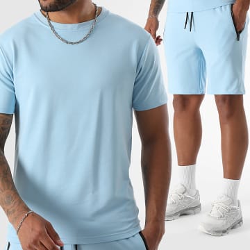 LBO - Ensemble Tee Shirt Et Short Jogging 0290 Bleu Clair