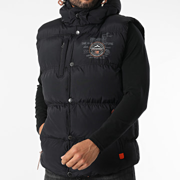 Geographical Norway - Vilano Chaqueta sin mangas con capucha Negro
