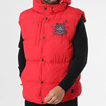 Geographical Norway - Vilano Abrigo sin mangas con capucha Rojo