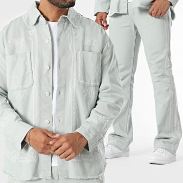Classic Series - Ensemble Surchemise Jean Et Jean Flare Vert Clair