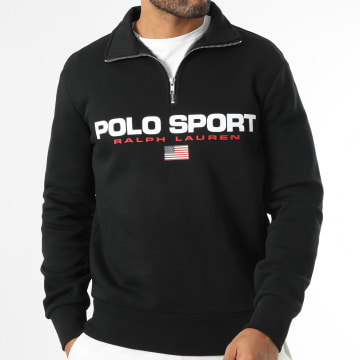 Polo Sport Ralph Lauren - Sweat Col Montant Zippé Logo Sport Noir