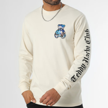 Teddy Yacht Club - Camiseta de manga larga Art Series Blue Front Beige