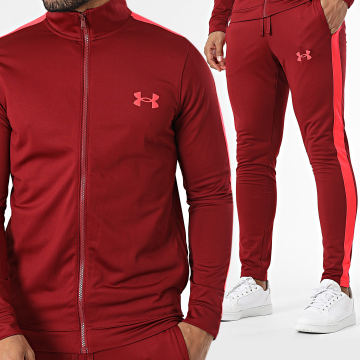 Under Armour - Rival Knit Stripe Trainingspak 1357139 Bordeaux Fuchsia