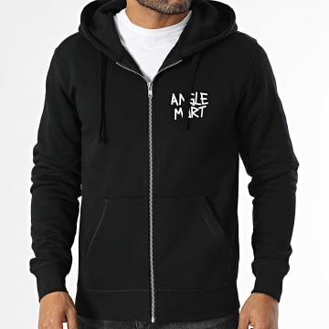 Angle Mort - Angle Mort Petto Felpa con cappuccio e zip Nero Bianco