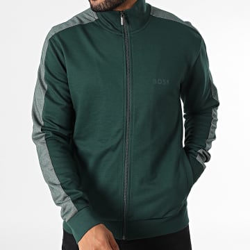 BOSS - Sweat Zippé A Bandes Tracksuit 50527543 Vert Foncé