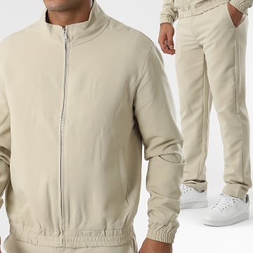Frilivin - Ensemble Veste Zippée Et Pantalon Beige