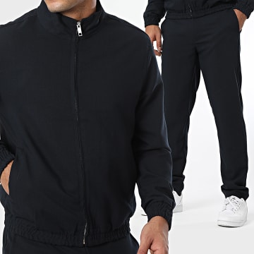 Frilivin - Conjunto de chaqueta y pantalón azul marino con cremallera