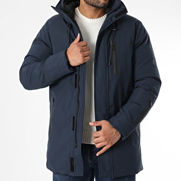Frilivin - Parka con capucha azul marino