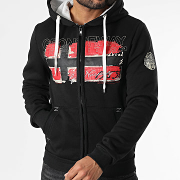 Geographical Norway - Sweat Zippé Capuche Gayto Noir
