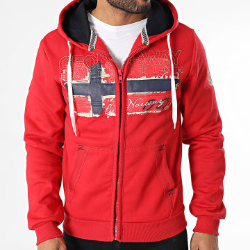 Geographical Norway - Sweat Zippé Capuche Gayto Rouge