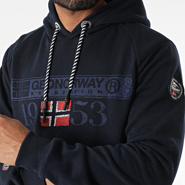 Geographical Norway - Sweat Capuche Fast Life Bleu Marine