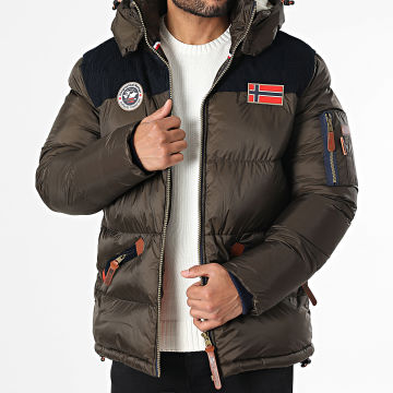 Geographical Norway - Doudoune Capuche Celian Vert Kaki