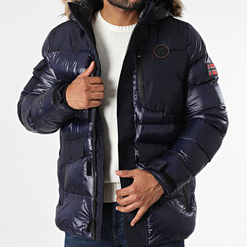 Geographical Norway - Doudoune Capuche Ampoule Bleu Marine