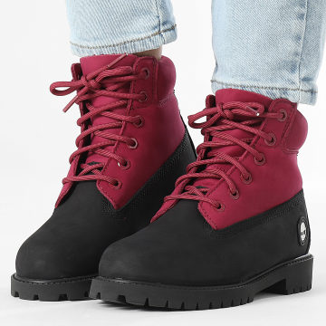 Timberland - Botas Mujer Premium 6 En Encaje Impermeable A6BET Negro Nubuck Rosa Oscuro