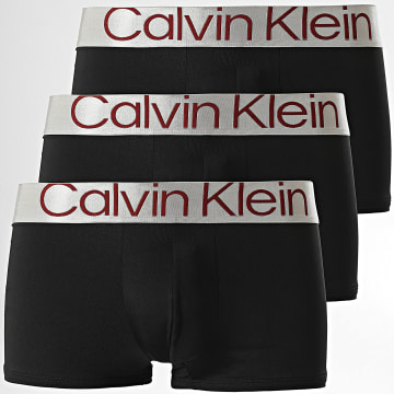Calvin Klein - Juego de 3 calzoncillos bóxer Reconsidered Steel NB3074A Negro Plata