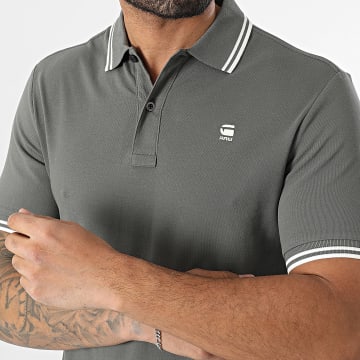 G-Star - Polo Manches Courtes Dunda Slim Stripe D17127-5864 Gris