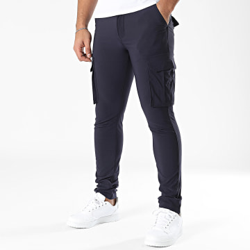John H - Pantaloni cargo blu navy
