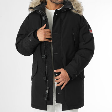 Polo Ralph Lauren - Parka con capucha de piel negra Original Player