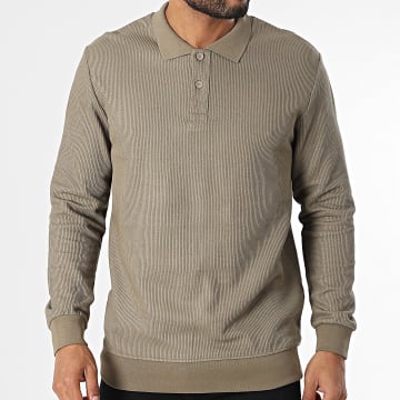 Classic Series - Polo-Shirt Langarm Khaki Grün