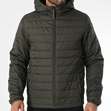 JJREBEL - Doudoune Capuche Light Puffer Vert Kaki