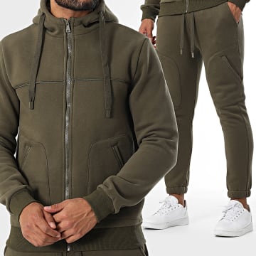 John H - Ensemble De Survetement Vert Kaki