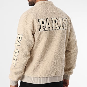 John H - Sherpa AB3917 Giacca con zip e cappuccio beige