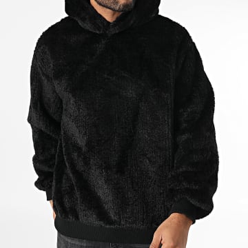 John H - Sweat Capuche Fourrure Noir