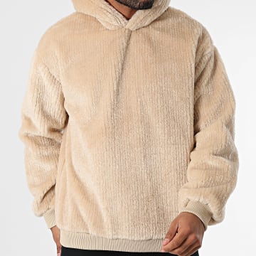 John H - Sweat Capuche Fourrure Camel Clair