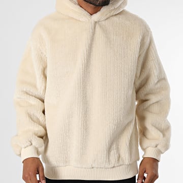 John H - Sweat Capuche Fourrure Beige