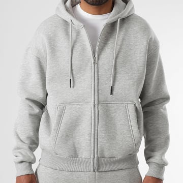 LBO - Sweat Zippé Capuche 3622 Gris Chiné