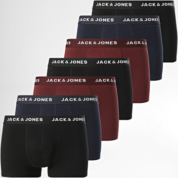 Jack And Jones - Simply Basic Boxerset van 7 Zwart Marine Bordeaux