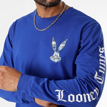 Looney Tunes - Maglietta a maniche lunghe Bugs Bunny Worldwide Blu Reale