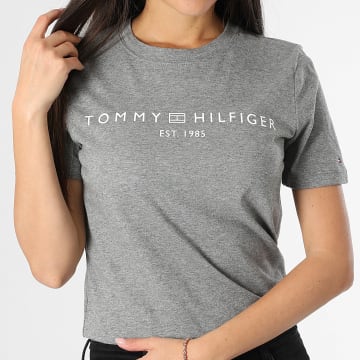 Tommy Hilfiger - Tee Shirt Femme Corp Logo 0276 Gris Chiné