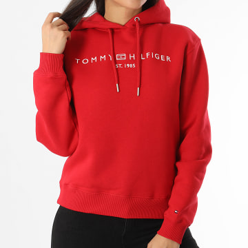 Tommy Hilfiger - Sweat Capuche Femme Corp Logo 3598 Rouge