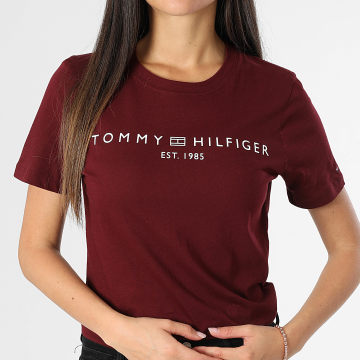 Tommy Hilfiger - Tee Shirt Femme Corp Logo 0276 Bordeaux