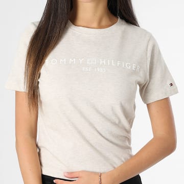 Tommy Hilfiger - Tee Shirt Femme Corp Logo 0276 Beige