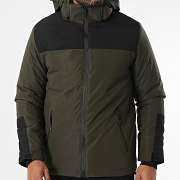 Zayne Paris  - Veste Zippée Capuche Vert Kaki