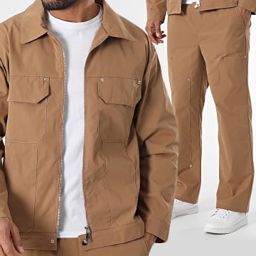 Uniplay - Set giacca e pantaloni con zip color cammello