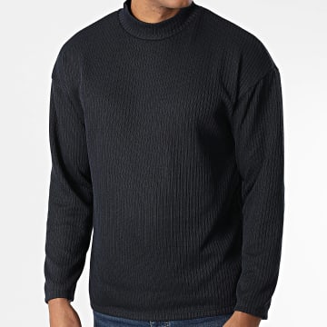 Uniplay - Pull Col Montant Bleu Marine